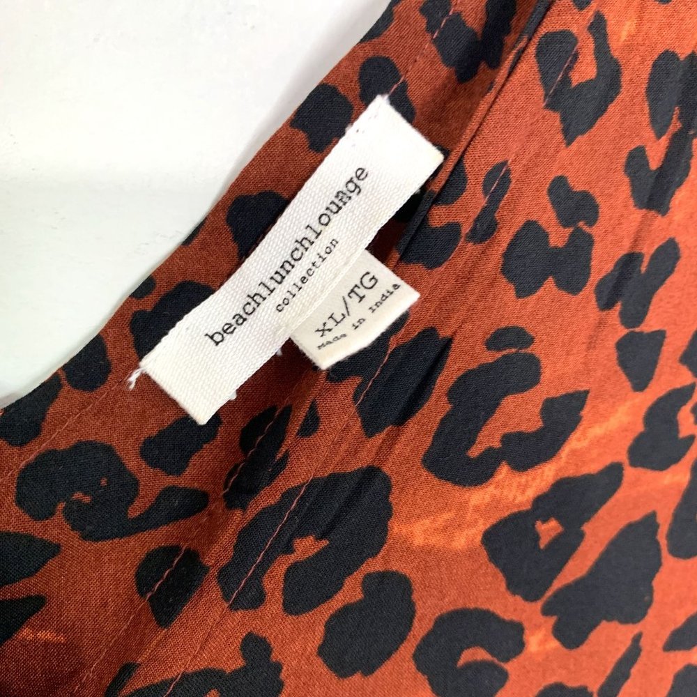 BEACH LUNCH LOUNGE Anais Midi‎ Dress Rumba Red Leopard Animal Print Sz L - Picture 6 of 7